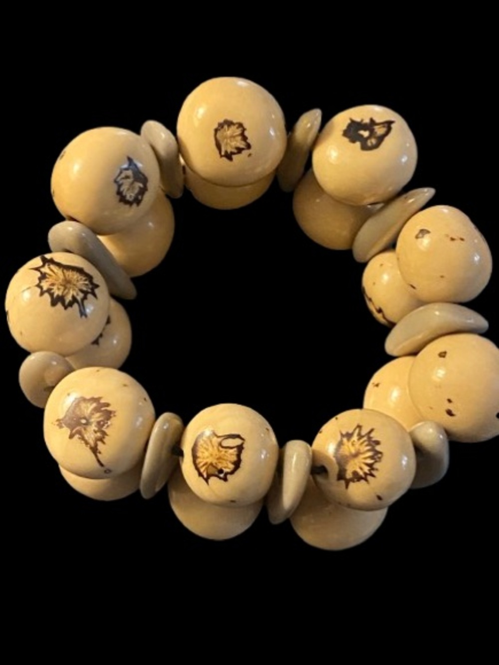 Wrap Around Stretch chunky Acai Seeds Bracelet Organic Jewelry Beaded Earthy